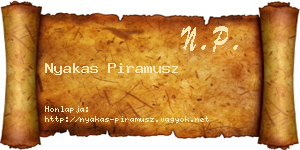 Nyakas Piramusz névjegykártya